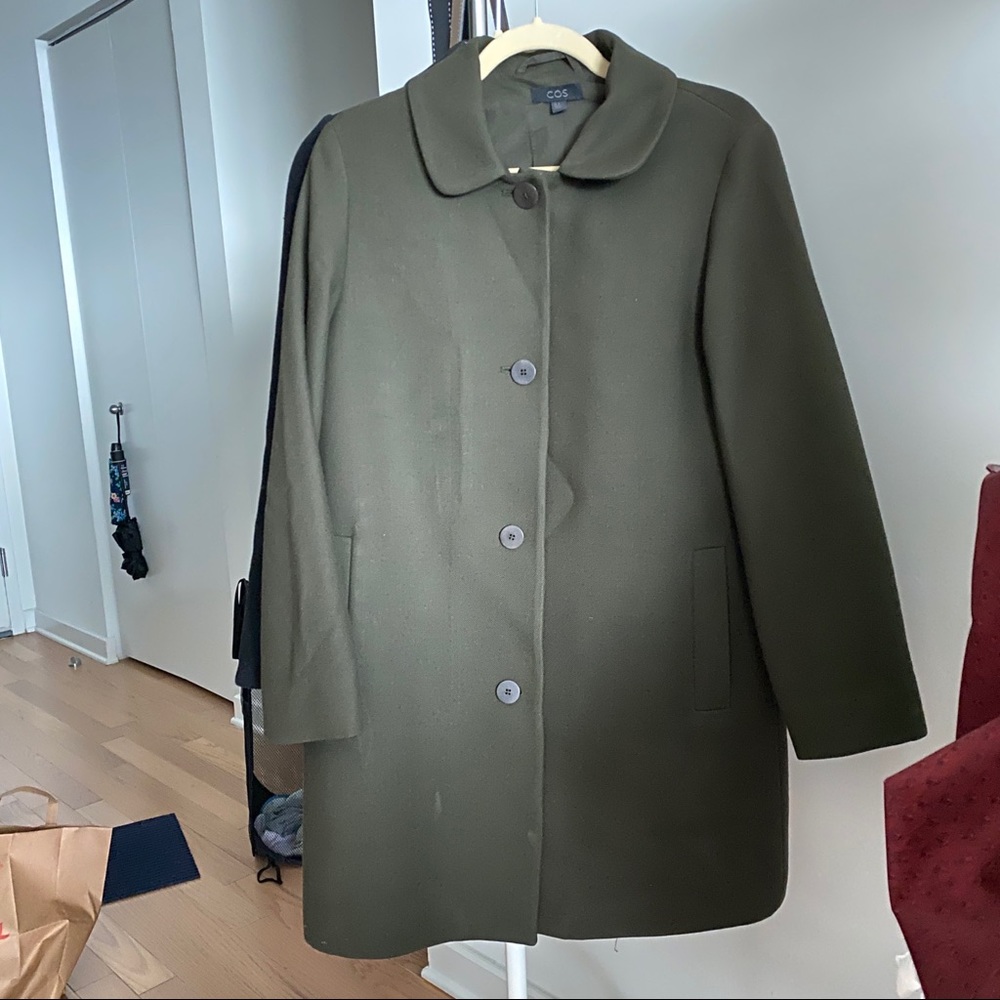Cos khaki coat (size 8)